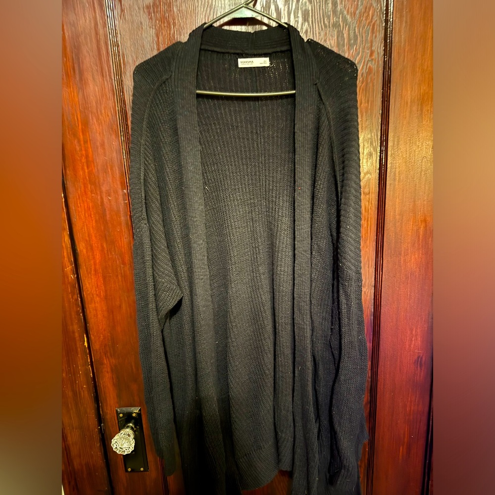 Mid length women’s plus cardigan